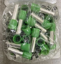 BM 00515 Insulated End Sleeve/Bootlace Lug, 16mm2/ 6 AWG,  Green, 50 Pc's Pkt