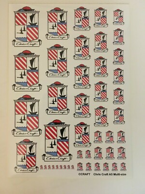 Becc Chris Craft Aufkleber selbstklebend Vinyl Decals für Modellboote & Dioramen
