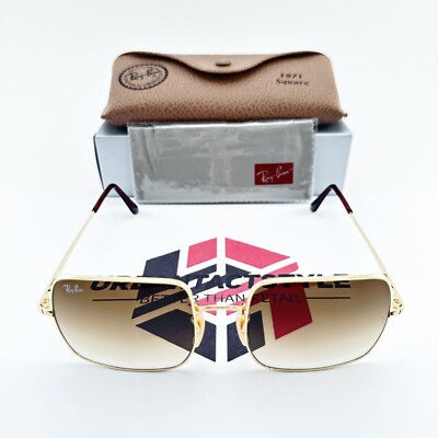 Ray-Ban SQUARE RB 1971 Gold/Brown Gradient Lens 9147/51 Sunglasses