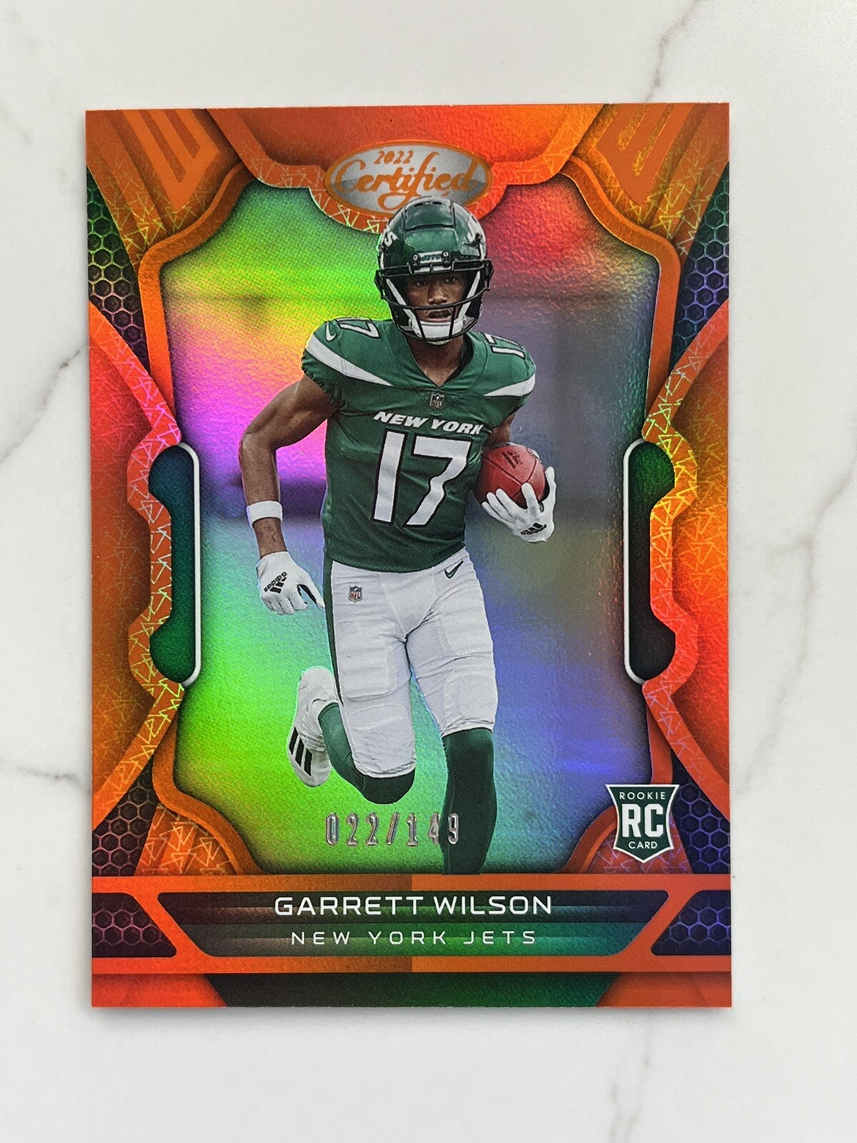 2022 Panini Certified Orange #111 Garrett Wilson /149 New York Jets Card