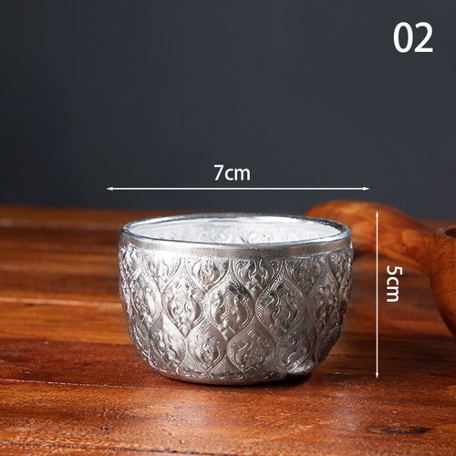 Handicraft Gold/Tin Metal Carved Round Thai Bowl Tableware for Restaurant&Hotel - Picture 7 of 51