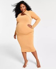 Nina Parker DOE Women's Trendy Plus Size Bodycon Cutout-Detail Dress, US 3X