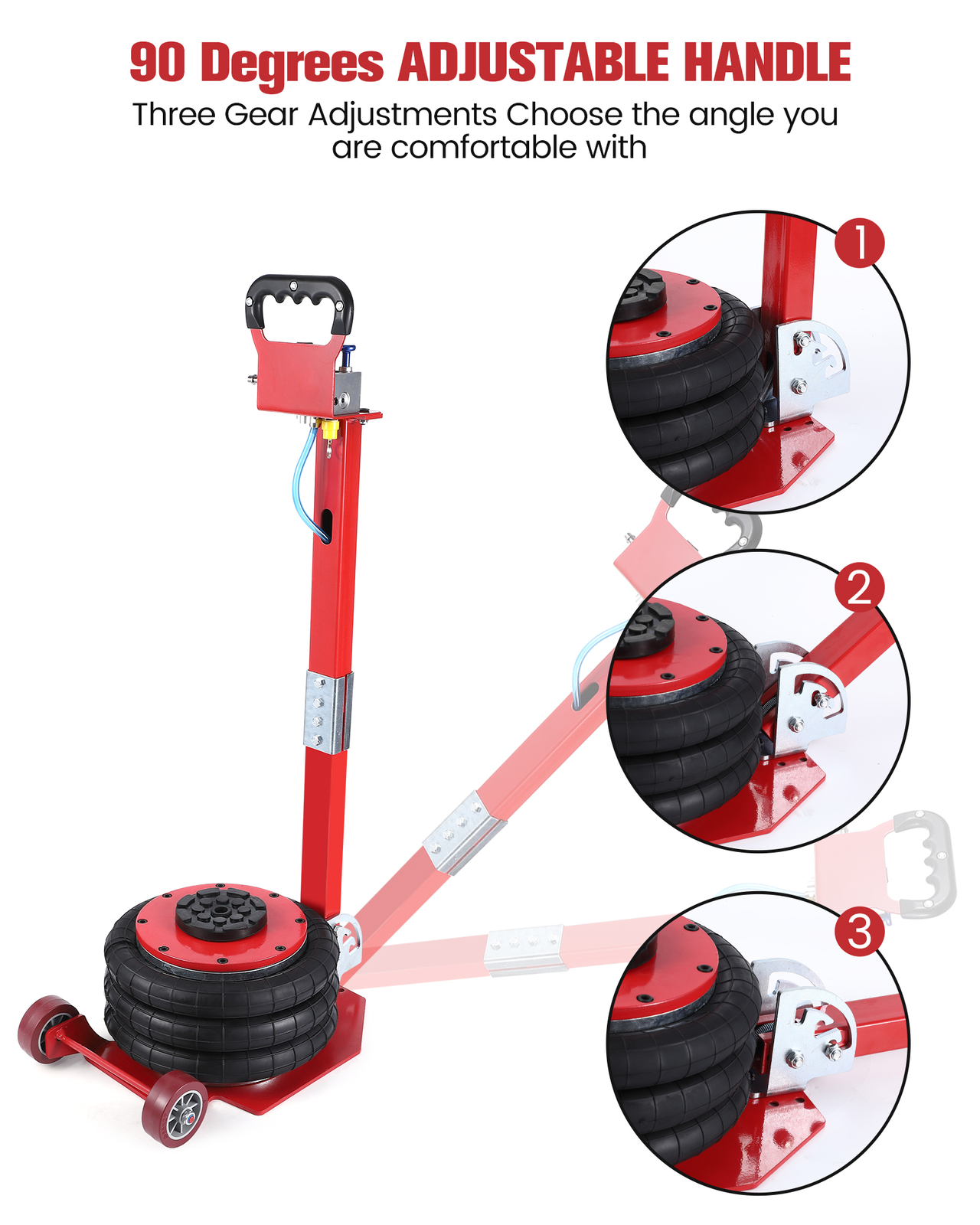 Triple Bag Air Jack Pneumatic Jack 6600LBS Car Quick Lift 3 Ton