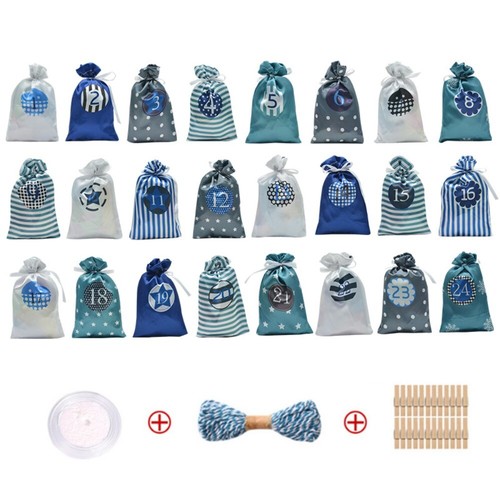 24 Days Countdown 24 Arrival Calendar Hanging Bag Party Home Decor - Picture 14 of 18