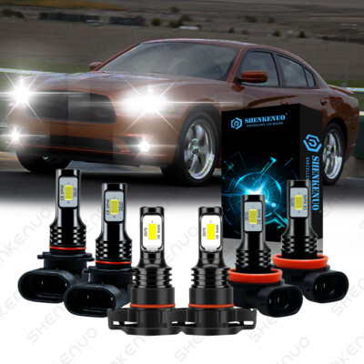 For 2011 2012 2013 2014 Dodge Charger LED Headlight + Fog Light Bulbs kit  6000K | eBay