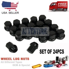 24pcs For Chevy Black Oem Factory 14x1.5 Lug Nut Fitschevy