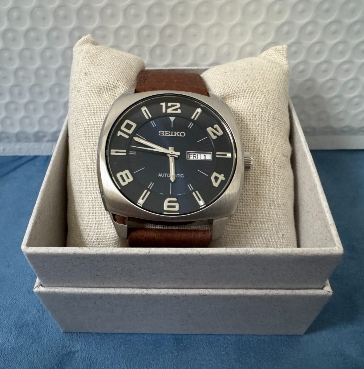 Recraft Automatic Watch Seiko Men's Recraft Seiko Men's Automatic Recraft Brown Leather Strap Watch 40mm Macy's main image 1