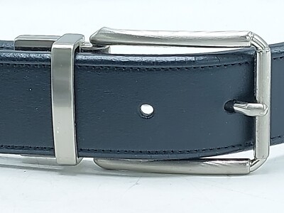 Perry Ellis Black Brown Reversible Leather Belt Mens Size 34/85-W 1.25''