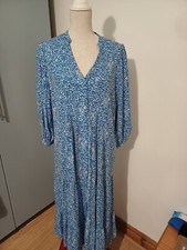 Phase Eight 'Penele' Cobalt/Ivory Midi  Print Swing Dress Size 14 RRP £99