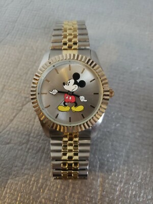 Disney Mickey Mouse Classic Moving Hands Two-Tone Bracelet Watch need  battery