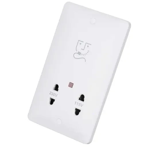 Hager Sollysta 115 / 230V Dual Voltage Shaver Socket White
