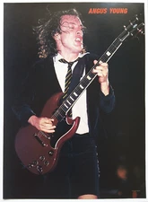 AC/DC ANGUS YOUNG LIVE VINTAGE 1980'S FULL PAGE MAGAZINE PINUP POSTER CLIPPING A