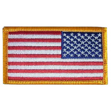US Flag Right Shoulder Reverse Patches Sew-on Tactical Military USA Made - New