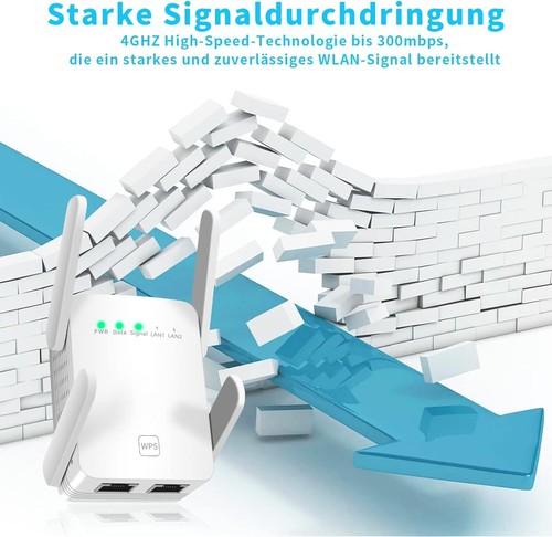 WLAN Verstärker mit LAN 300Mbit/s WiFi Extender Booster Repeater Internet B340 - Bild 2 von 5