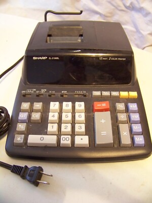 Sharp EL-2196BL 12 Digit, 2 Color Printing Calculator - Used