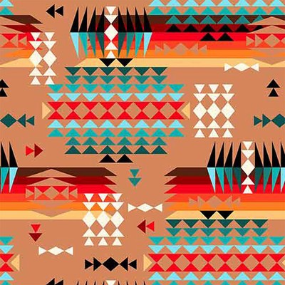 Tan Mountain Pass Native Fleece Fabric - 60'' Wide - Sold by The Yard & Bolt