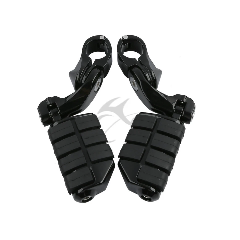 Reposapiés cortos negros 32 mm para carretera aptos para Harley Touring Dyna Cross Bones Foto 4 de 4