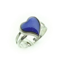 1PC Finger Ring Heart Shaped Color Change Emotion Feeling Mood Ring for Gift