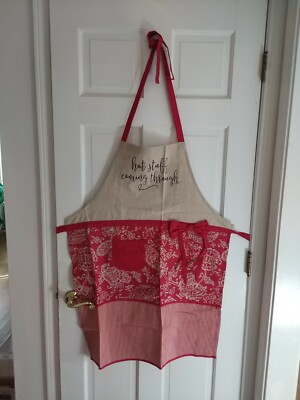 Ladies FULL Kitchen APRON w/Pocket -100%cotton- ''Hot Stuff coming through'' NEW