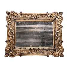 Antico Stile Liberty Specchio Muro Di Legno, Decorato Oro