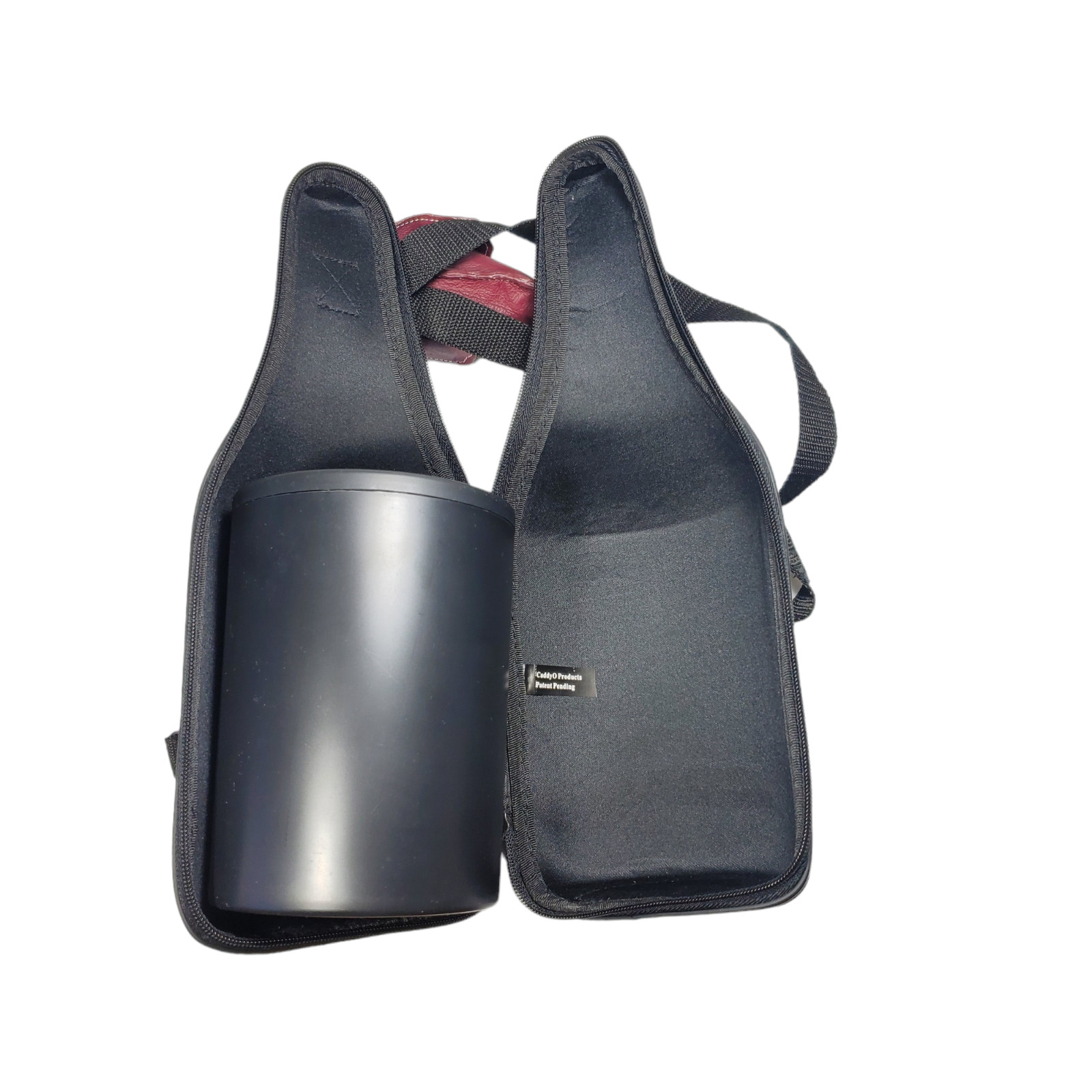 Caddy-O Wine Bottle Shoulder Bag Carrier Insulated Cooler Burgundy Leather