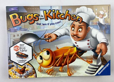 Bugs in the Kitchen ~ Board Game w/ HexBug Nano 2013~ COMPLETE ~ WORKS! EUC