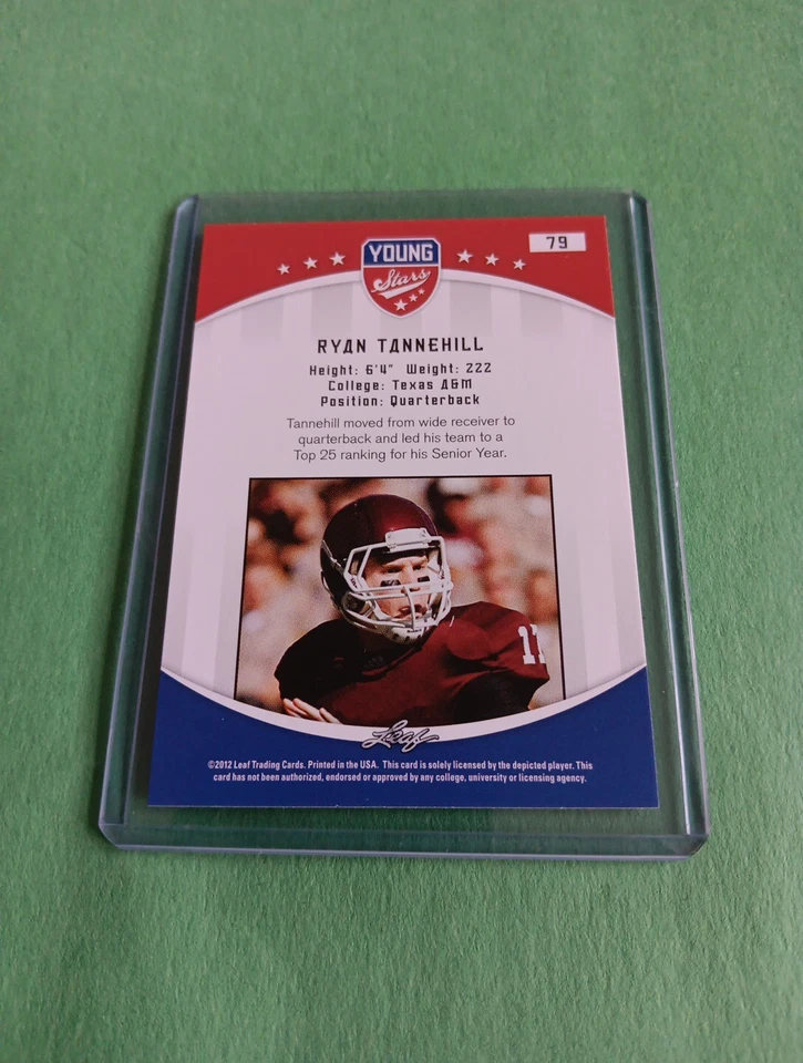 2012 Leaf Young Stars Ryan Tannehill Rookie Card #79 - Texas A&M Aggies Dolphins - Image 2 of 2