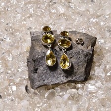 Citrin Ohrring, 925er Silber, Edelstein Ohrringe (3704), Edelsteinschmuck