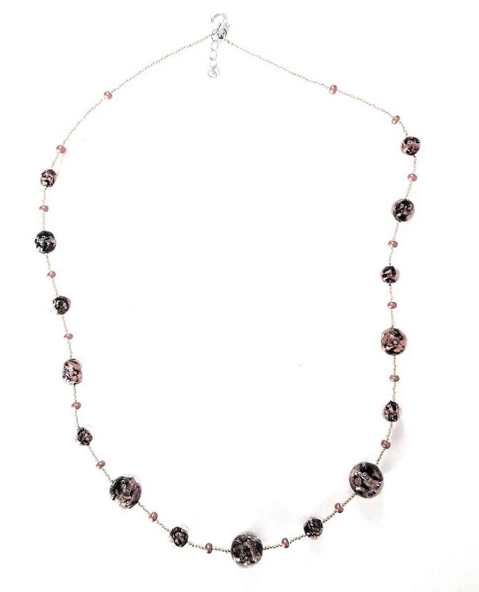 VENEZIA Collana Lunga BENNY 97cm - Vetro Colorato E Metallo, Verde - 3