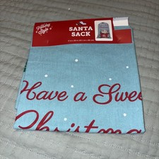Holiday Style Santa Sack 17  x 26  Gift Bag  Have A Sweet Christmas   Blue Cocoa
