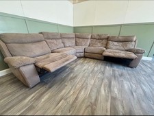 Large Corner Recliner Sofa - Taupe Fabric - DELIVERY AVAILABLE