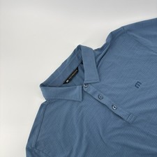 Travis Mathew The Heater Polo Men's Size XL Copen Blue Embroidered Stretch