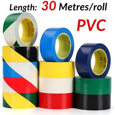 PVC Hazard Warning Rolls Self Adhesive Floor Safety Security Warehouse 20~120mm