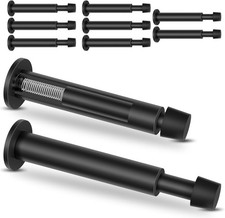 Black Door Stops, 10 Pack Door Stoppers, 4.4 Inch Spring Door Stop for Wall D...