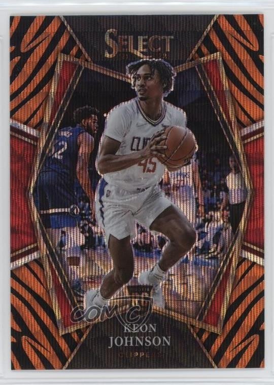 2021 Panini Select Premier Level Tiger Stripes Prizm Keon Johnson #115 Rookie RC