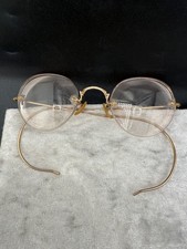 Vintage Gold Filled Wire Frame Glasses Signed Rose Colored Lenses