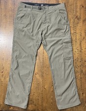 Prana Zion Pants Stretch Men  s 36X30 Relaxed Fit Gorpcore Hiking Belted Roll Up