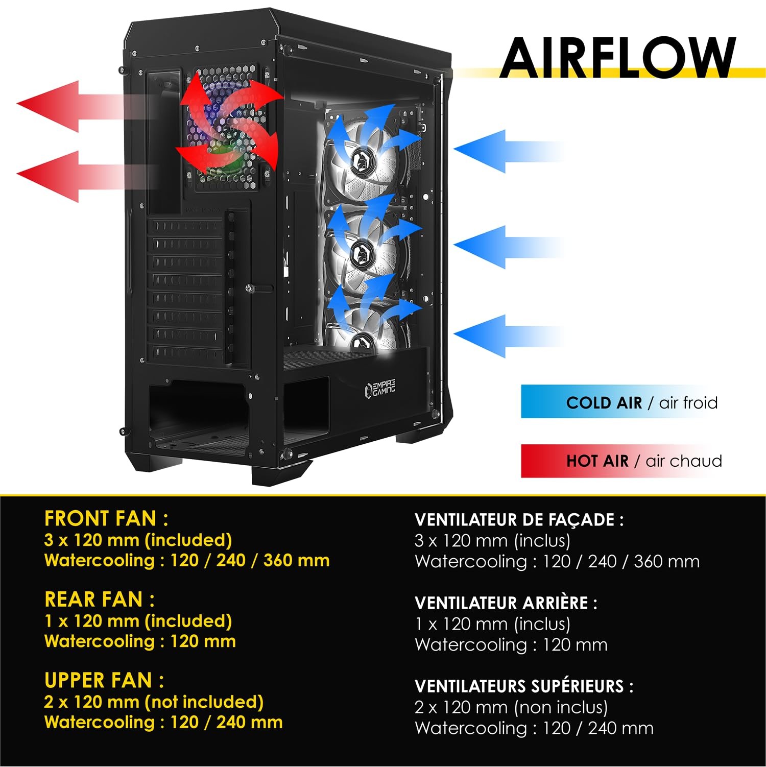 Boitier PC ATX DarkWitcher résolvant les problèmes de surchauffe avec mesh