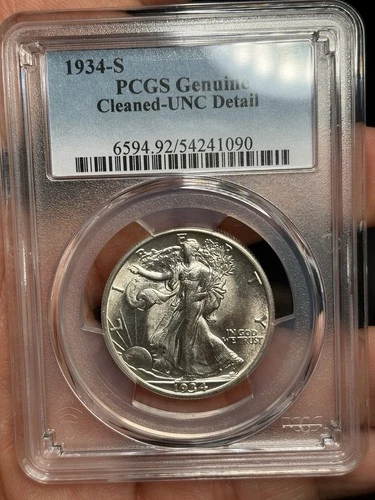1934 s walking liberty half dollar -UNC Details