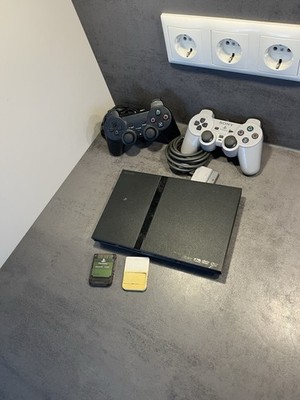 PS2 Slim Konsole Super Zustand Inklusive 2 Controller und 2 Speicherkarten Top