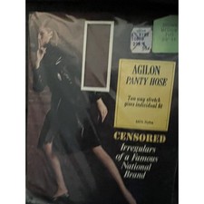 Vintage Censored Stretch Pantyhose Brown Size B New Old Stock 1960  s Advertising