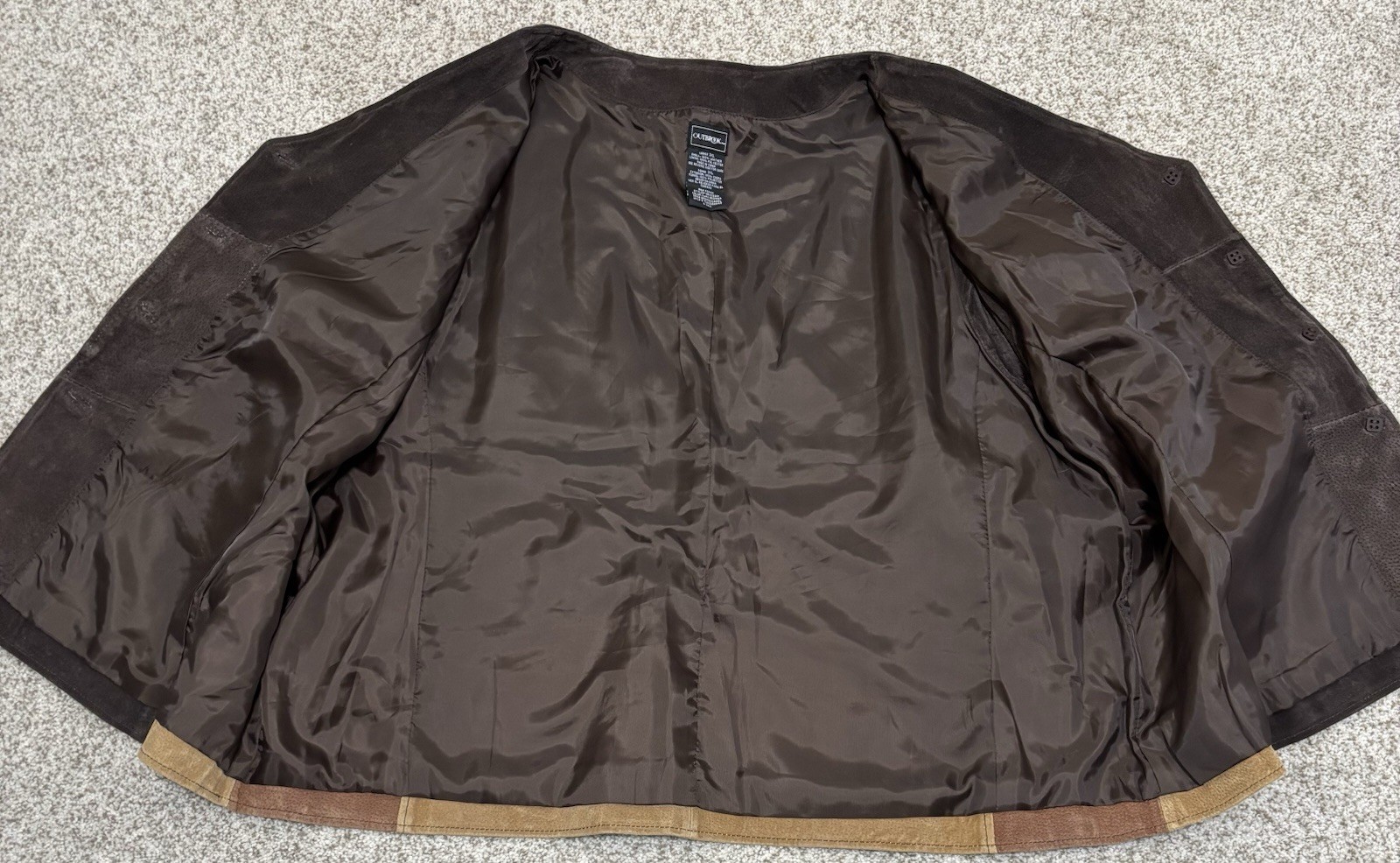 Outbrook Suede Leather Patchwork Brown Tan Vest L… - image 6