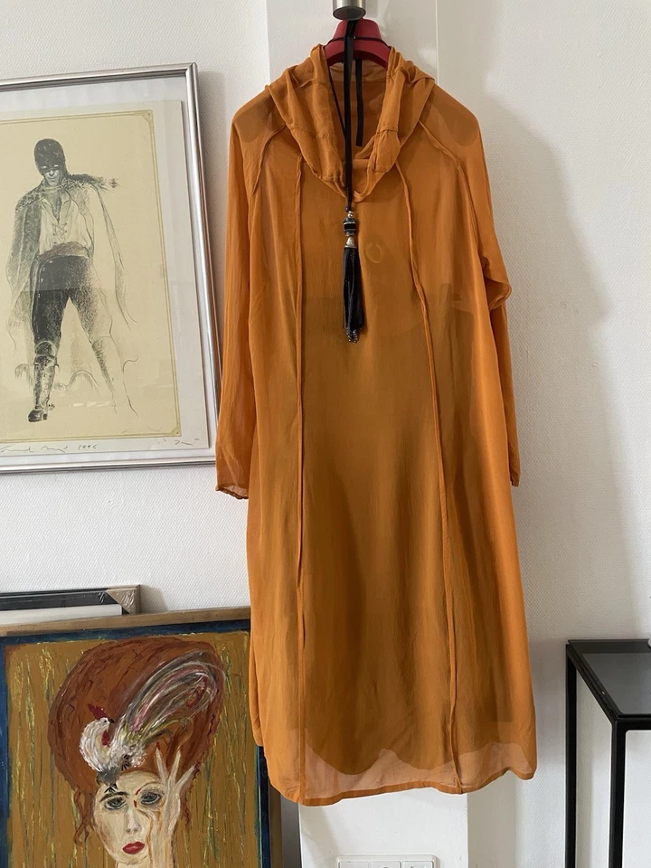 Cocon Commerz Privatsachen Kleid reine Seide! Farbe Orange SILK DRESS One Size - Bild 3 von 4