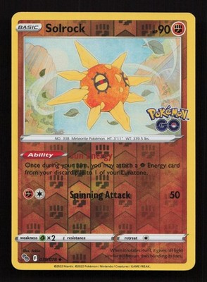 Solrock 039/078 Uncommon Pokemon GO NM 2022