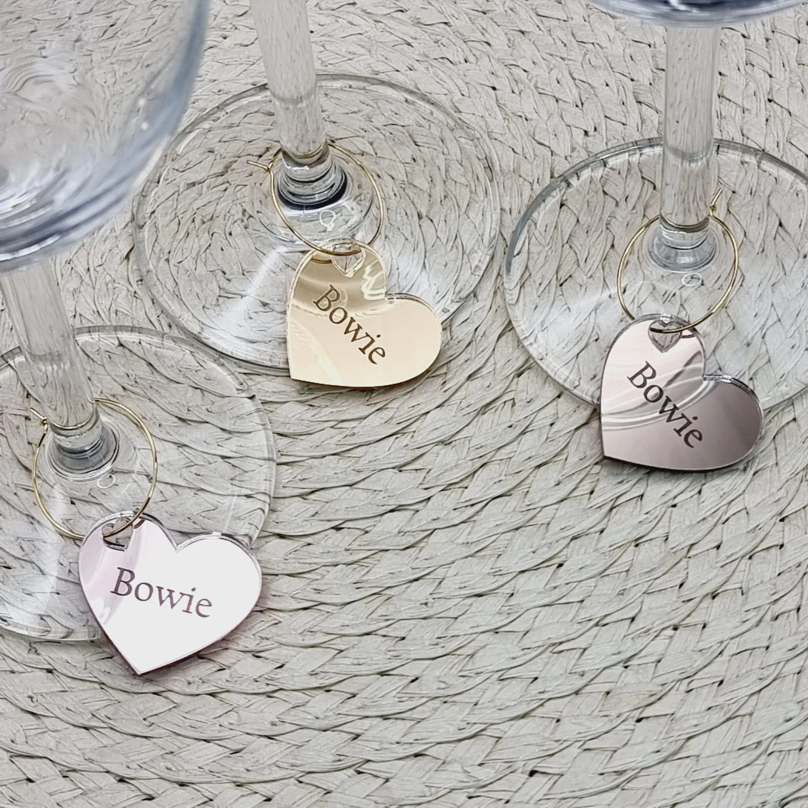 Dijes de bebidas de fiesta, dijes de cóctel de corazón personalizados.