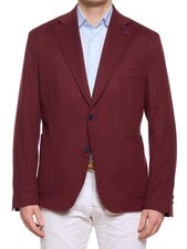 SARTORIA PARTENOPEA "Napoli" Burgundy Wool  Cashmere Unlined Jacket
