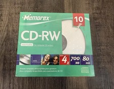 Memorex CD-RW 10 Pack 4x 700MB 80 Min Compact Rewritable Discs Rewritable NIB