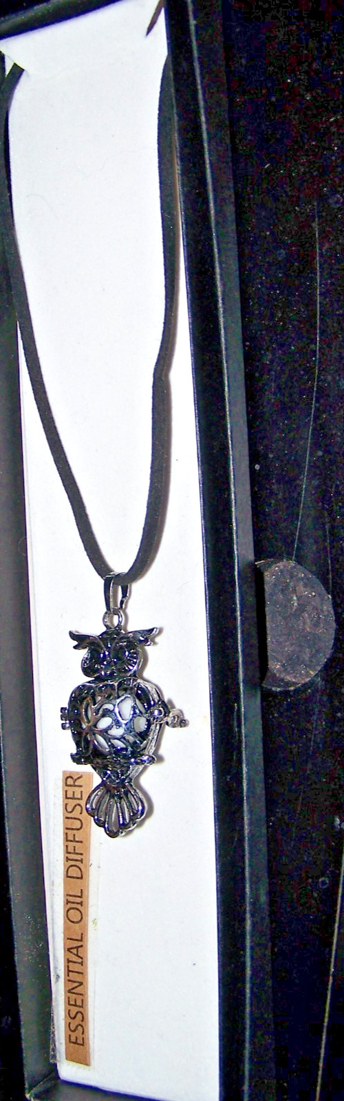 Diffuser Necklace Pendant Hoot Owl  Aromatherapy Jewelry Nib