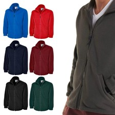 Unisex Premium Thick Heavy Micro Fleece Jacket Zip Up Plain Anti Pill Warm Coat