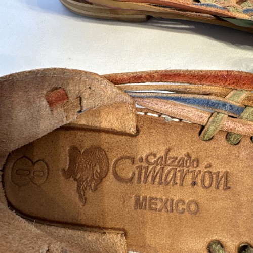 Calzado Cimarron Mexico Sz 8 Huarache Sandals Closed Toe Soft Leather - Picture 3 of 6